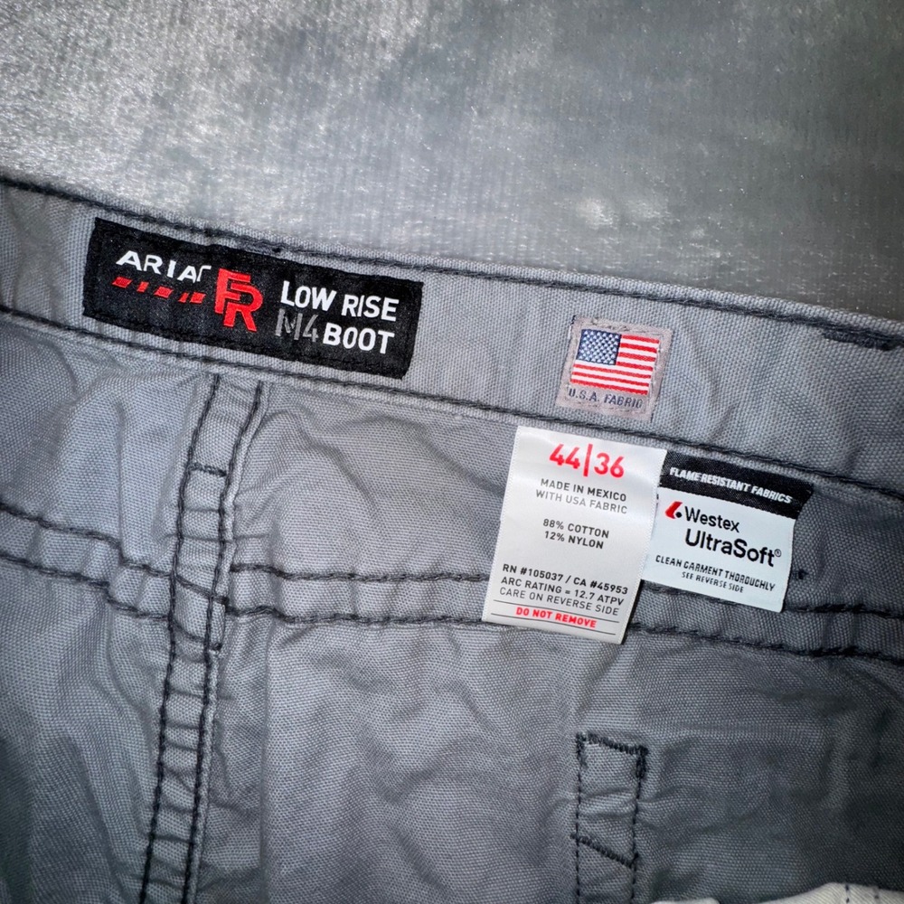 ARIAT‎ FR M4 Low Rise Boot Cut Flame Resistant Work Pants Mens 44x36 Gray Cargo - Picture 7 of 12